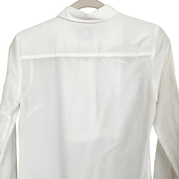 Banana Republic Silk Blend White Pintuck Collared Blouse Women's Size XS - Picture 6 of 10